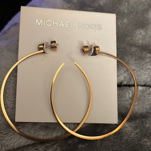 Michael Kors Gold Hoop Earrings - Picture 1 of 3